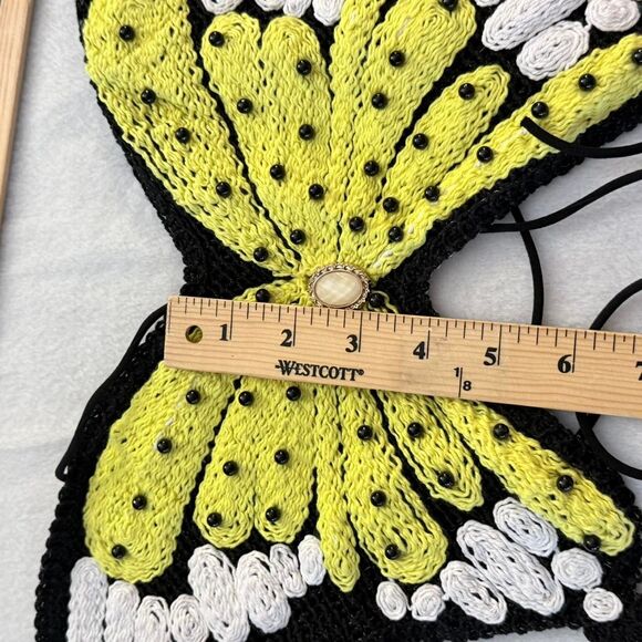 Yellow and black butterfly crop top - Picture 5 of 7